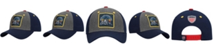 Outerstuff Big Boys Heathered Gray and Navy Team USA Snow Peak Patch Precurved Snapback Hat